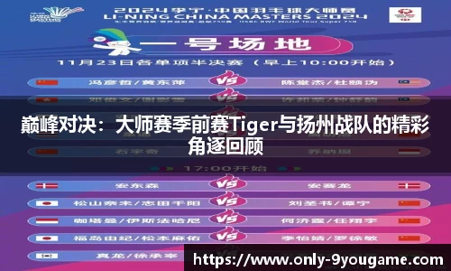 巅峰对决：大师赛季前赛Tiger与扬州战队的精彩角逐回顾